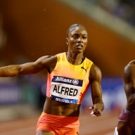 Saint Lucia's Julien Alfred wins the women's 100m final ahead of Britain's Dina Asher-Smith at the Diamond League, Brussels, King Baudouin Stadium, Brussels, Belgium on Sept. 13, 2024.