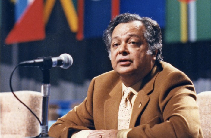 Sir Shridath Ramphal, the second Commonwealth Secretary-General, who served from 1975 -1990.