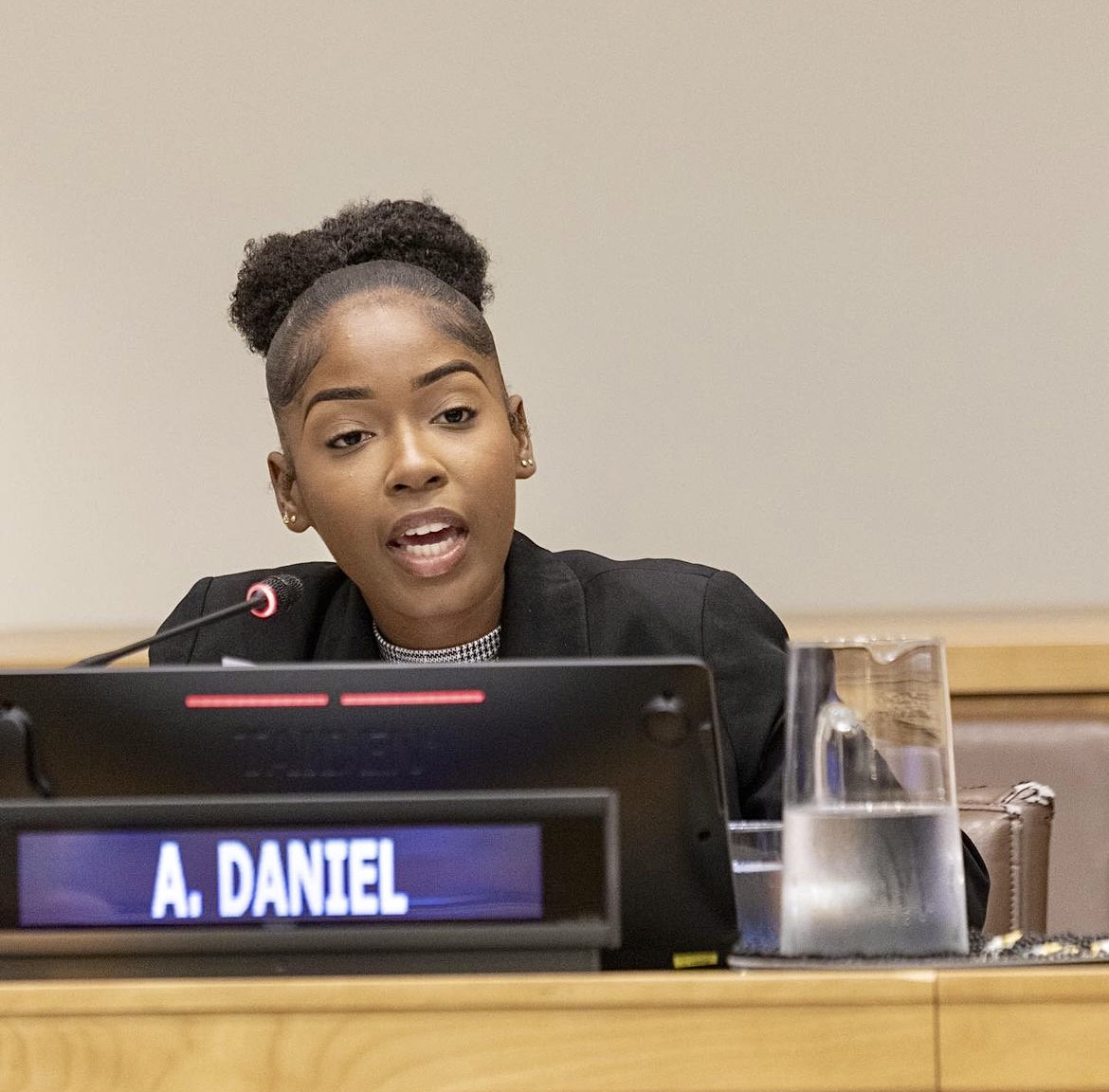 Aida Daniel addresses UNICEF Executive Board Meeting Special Session on Climate Change.