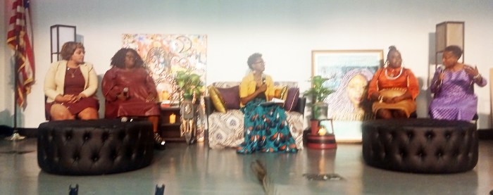 Panelist, from left Dr. Christina Pardo, Tia Dowling-Ketant; Moderator, Ziedah Diata; Tiffane Barnes, and Amadon Bediako.