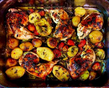 Baked Chicken With Potatoes recipe.