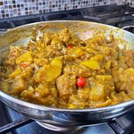 Curry Baigan (eggplant) and Aloo (potato) recipe.