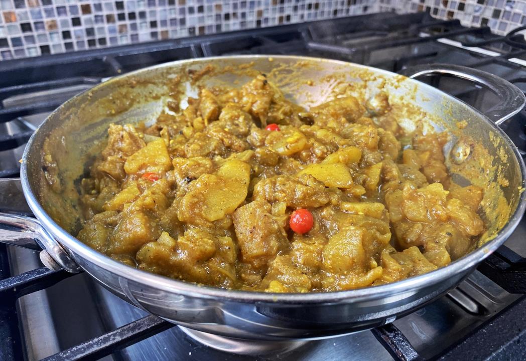 Curry Baigan (eggplant) and Aloo (potato) recipe.