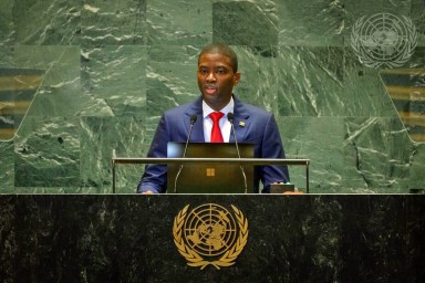 Dickon Mitchell, Prime Minister and Minister for Infrastructure and Physical Development, Public Utilities, Civil Aviation and Transportation and Minister for National Security, Home Affairs, Public Administration, Information and Disaster Management of Grenada, addresses the general debate of the General Assembly’s seventy-ninth session.