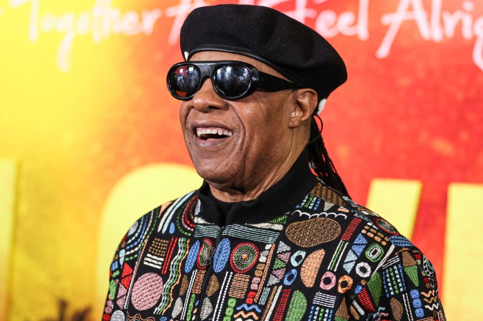 Stevie Wonder arrives at the Los Angeles Premiere Of Paramount Pictures' 'Bob Marley: One Love' held at the Regency Village Theatre on Feb, 6, 2024 in Westwood, Los Angeles, California, United States.