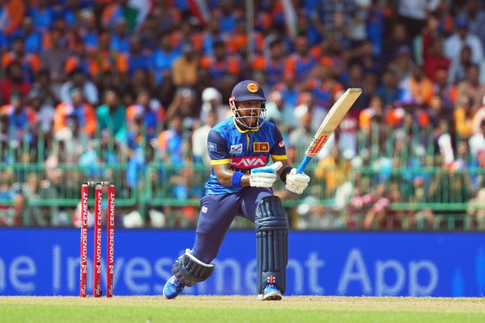 Kusal Mendis of Sri Lanka reacts after playing a shot during game two of the One Day International series between Sri Lanka and India at R. Premadasa International Cricket Stadium on Aug.04, 2024 in Colombo, Sri Lanka.