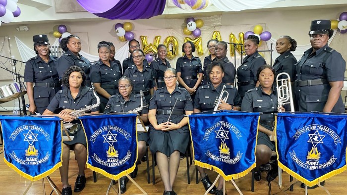 The women's section of the Trinidad and Tobago Police Band.