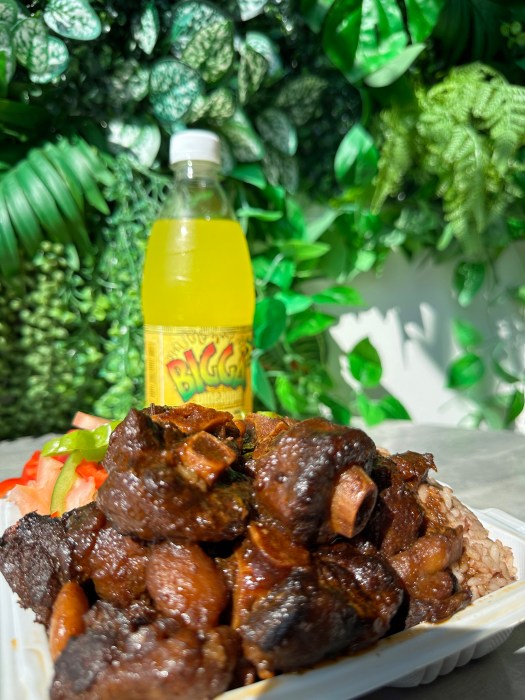 Their famous oxtail is served with rice and peas.