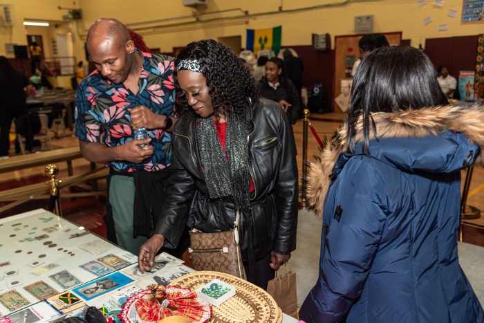 Patrons explore the Christmas Caribbean exhibit.