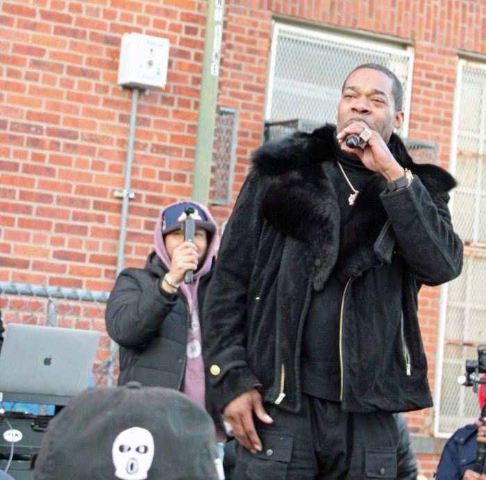 Busta Rhymes puts on a riveting performance for fans on the tarmac of PS 35 in Brooklyn on Nov. 23 as part of a turkey give-away in the borough. The rapper donated the birds on the day proclaimed Busta Rhymes Trevor George Day by Brooklyn Borough President Antonio Reynoso.