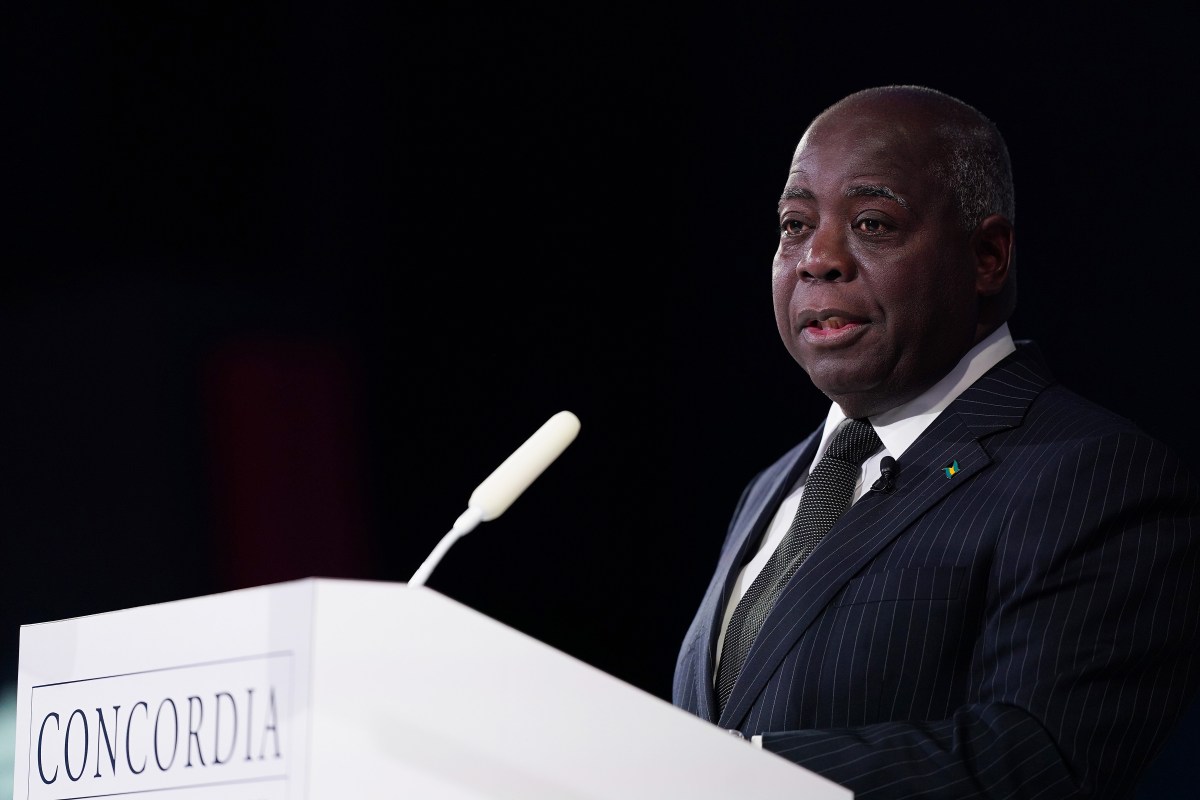 Prime Minister The Hon. Philip Davis of the Bahamas speaks onstage during the 2024 Concordia Annual Summit at Sheraton New York Times Square on Sept. 23, 2024 in New York City.