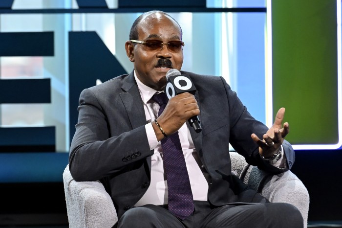 Prime Minster of the Antigua and Barbuda H.E. Gaston Browne speaks onstage during Global Citizen NOW 2024 at Spring Studios on May 01, 2024 in New York City.