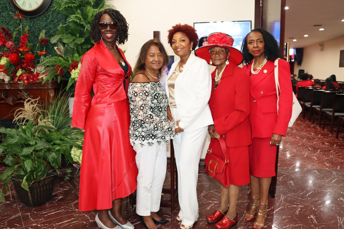 From left, Hon. Sylvia G. Ash; Joyce Perry, wife of US Amb. to Jamaica Nick Perry; Council Member Mercedes Narcisse; former Council Member Una S.T. Clarke; and Clarke's daughter, U.S. Rep. Yvette D. Clarke.