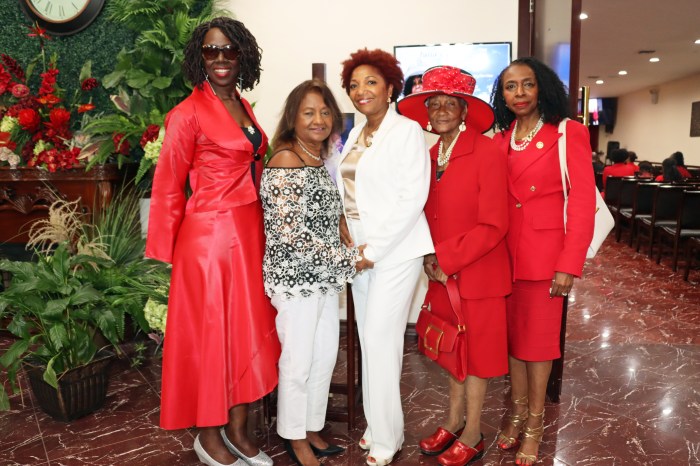 From left, Hon. Sylvia G. Ash; Joyce Perry, wife of US Amb. to Jamaica Nick Perry; Council Member Mercedes Narcisse; former Council Member Una S.T. Clarke; and Clarke's daughter, U.S. Rep. Yvette D. Clarke.