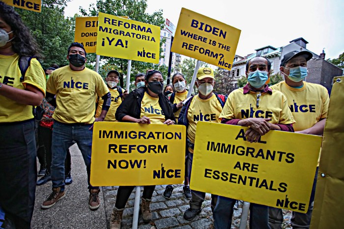 The protesters’ demands were clear: “Immigration reform now.”