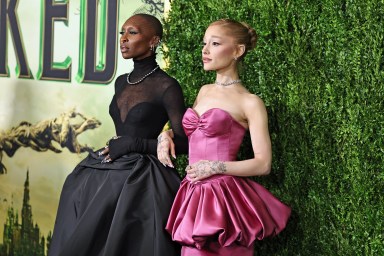 Cynthia Erivo (left) and Ariana Grande attend the "Wicked" New York Premiere at the Museum of Modern Art on Nov. 14, 2024 in New York City.