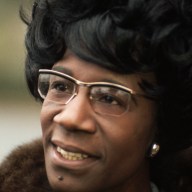 American politician US Representative Shirley Chisholm (1924 - 2005) speaks at an unspecified US military base during a tour exploring racism in the armed forces, early 1970s.