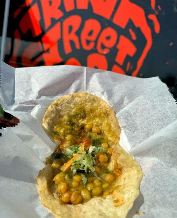 Trini Street Food is famous for its flavorful doubles.