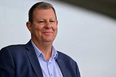 ICC chair Greg Barclay looks on during day three of the First Test match in the series between New Zealand and England at Hagley Oval on Nov. 30, 2024 in Christchurch, New Zealand.