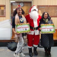 Brooklyn's Black Santa with Council Member Rita Joseph (right).