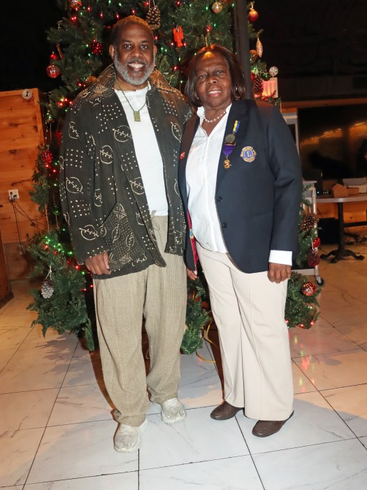 Brooklyn Canarsie Lions President Jean Joseph with Sen. Kevin Parker.