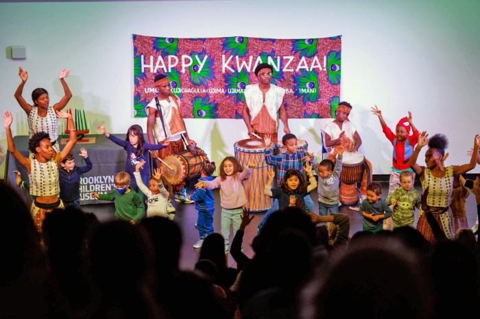 Children participate in the Kwanzaa celebrations at the Brooklyn Children’s Museum in 2022.