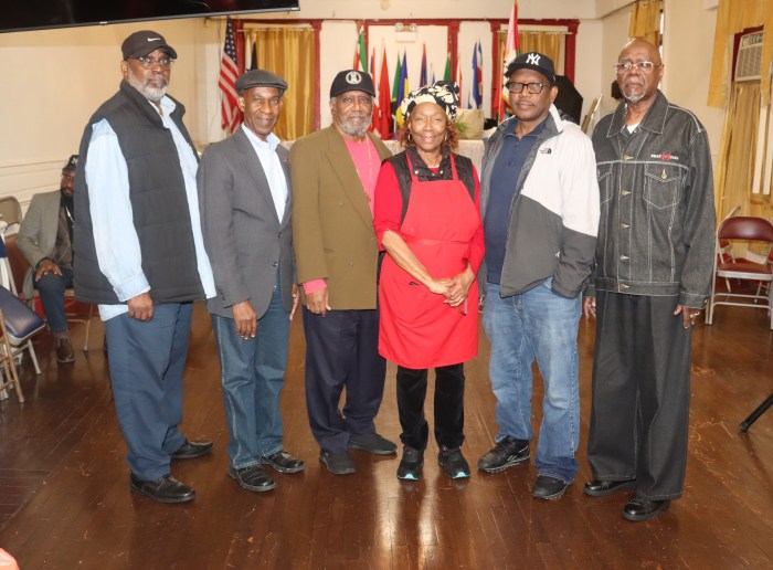 From left, Casper Edwards, Glenver Jones, Aturin Thomas, Shirley Carmino, Orlando Maxwell and Myrthland Ince.