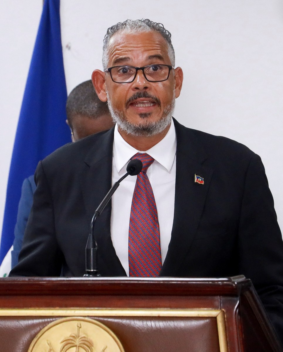 Haitian Prime Minister Alix Didier Fils-Aime addresses the audience after taking office as the nation's new interim leader, in Port-au-Prince, Haiti Nov. 11, 2024.