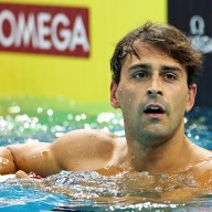 Dylan Carter of Trinidad and Tobago reacts after winning the men’s 50m freestyle final during day one of the World Aquatics Swimming World Cup 2024 Singapore Stop at the OCBC Aquatic Centre on Oct. 31, 2024 in Singapore.