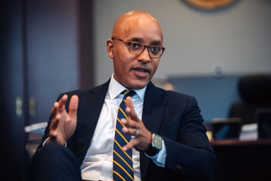 Damian Williams, U.S. Attorney for the Southern District of New York, speaks during an interview in New York on March 13, 2024.