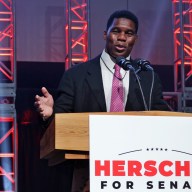 Georgia Republican Senate candidate Herschel Walker delivers his concession speech during an election night event at the College Football Hall of Fame on Dec. 6, 2022 in Atlanta, Georgia.