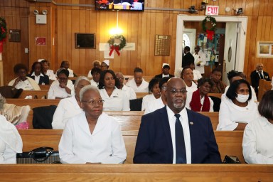 A section of the congregants at the 47th Annual Usher Sermon held at the Fenimore Street United Methodist Church.