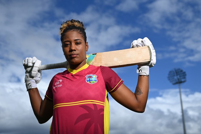 Hayley Matthews of the West Indies poses for portraits during a media opportunity ahead of the One-Day International series between Australia and West Indies, at Allan Border Field on Oct. 07, 2023 in Brisbane, Australia.