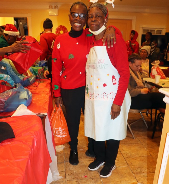 Trinidadian Marlene Ferguson, chair of the Family Life Ministry, left, with member Jamaican Doreen Thomas.