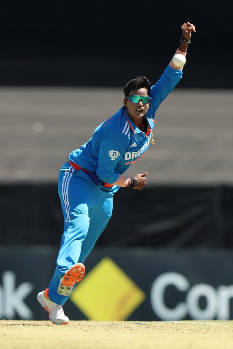 Deepti Sharma of India bowls during game three of the Women's ODI Series between Australia and India at WACA on Dec.11, 2024 in Perth, Australia.