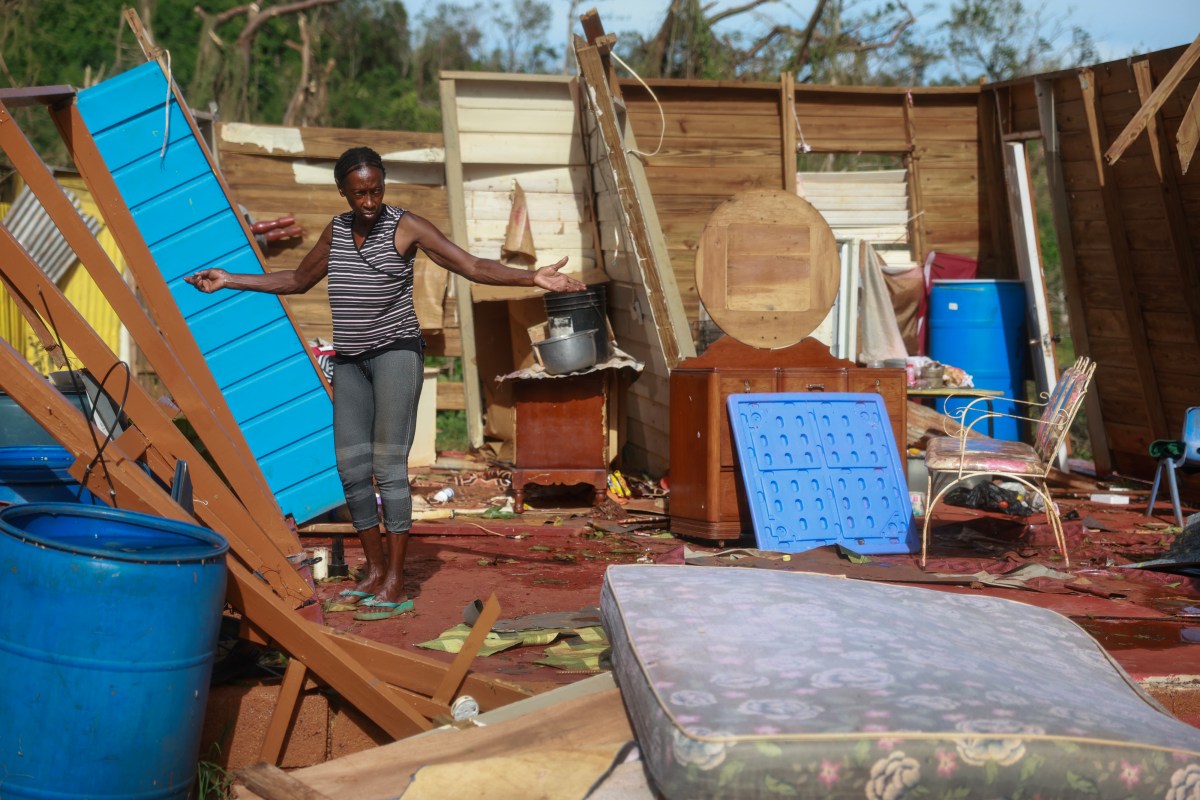 Olive Rowe states, "everything is gone, everything is gone," as she stands in her home that was destroyed when Hurricane Beryl passed through the area on July 05, 2024 in Saint Elizabeth Parish, Jamaica.