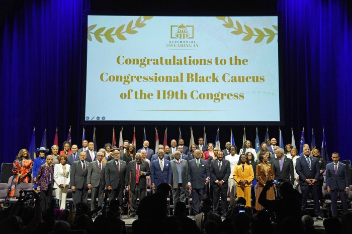 119th Congress onstage during the 2025 Congressional Black Caucus Ceremonial Swearing-In at The Anthem on The Wharf on Jan. 03, 2025 in Washington, DC.