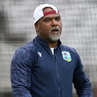 West Indies coach Andre Coley during a nets session at Trent Bridge on July 16, 2024 in Nottingham, England.