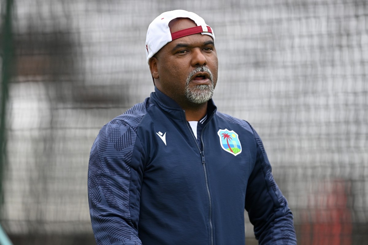 West Indies coach Andre Coley during a nets session at Trent Bridge on July 16, 2024 in Nottingham, England.