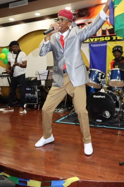 Carlos "Rejector" Providence, president of the Brooklyn-based Dynamite Calypso Tent, renders "Mash Up D Place" during the preliminary judging, in Brooklyn, for Vincy Mas in June 2024.