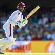 Tagenarine Chanderpaul of the West Indies bats during day one of the second cricket Test match between Australia and West Indies at The Gabba in Brisbane on Jan. 25, 2024.