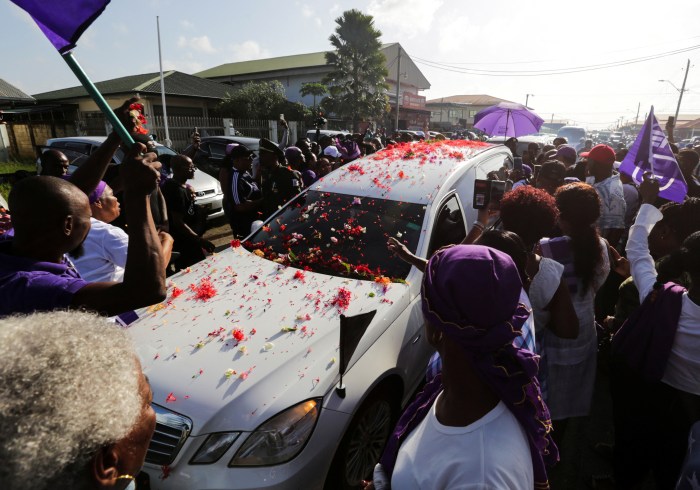 People attend the funeral of Suriname ex-President Desi Bouterse, in Paramaribo, Suriname, January 4, 2025.