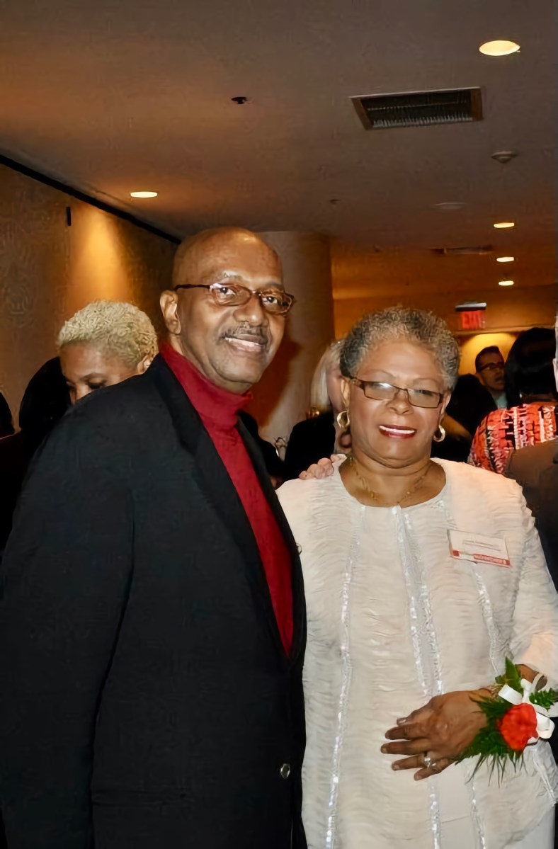 Walter A. Greene, the late legendary Guyanese-born fashion journalist, model, and designer (left), with friend Lorna Welshman-Neblett, president of Health Education Relief Organization for Cancer, (H.E.R.O.C.) at her awards ceremony in Manhattan, some years ago.