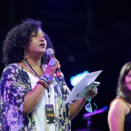 President of BRIC Kristina Newman-Scott on stage during the 43rd Annual BRIC Celebrate Brooklyn! Festival Opening Night at the Prospect Park Lena Horne Bandshell on July 31, 2021 in New York City.