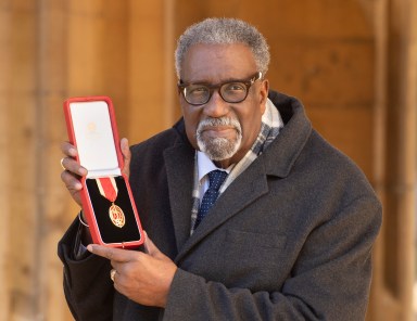 Former cricketer Sir Clive Lloyd after he received a Knighthood in an investiture ceremony at Windsor Castle on Jan. 12, 2022 in Windsor, England.