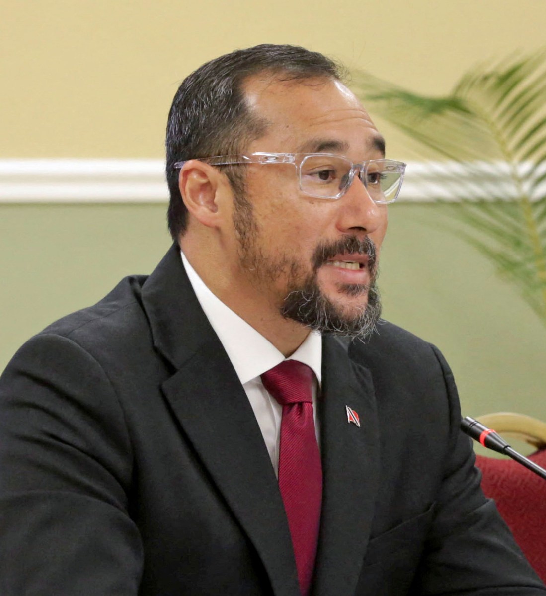 Acting Attorney General and Minister of Energy Stuart Young holds a press conference at the National Security Ministry, in Port of Spain, Trinidad and Tobago, Dec. 30, 2024.