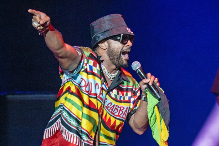 Singer Shaggy performs live on stage at Mann Center For Performing Arts on Sept. 09, 2023 in Philadelphia, Pennsylvania.