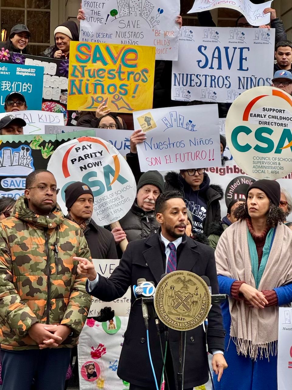 Brooklyn Borough President Antonio Reynoso addresses rally