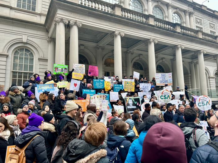 Demonstrators at rally