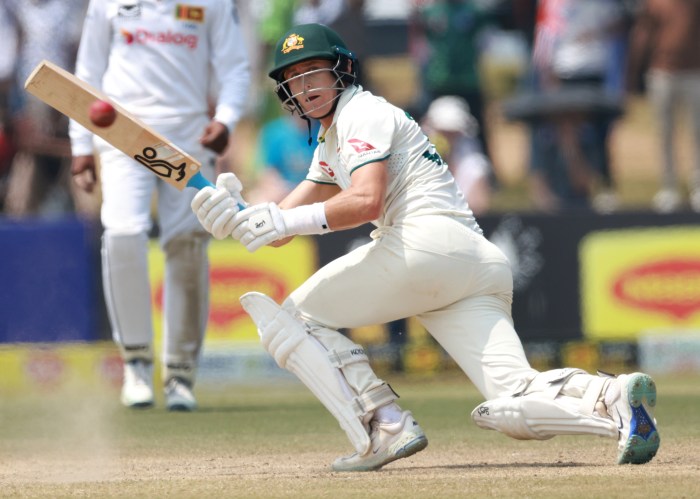 Marnus Labuschagne of Australia bats during day four of the Second Test match in the series between Sri Lanka and Australia at Galle International Stadium on Feb. 09, 2025 in Galle, Sri Lanka.